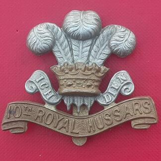 The 10th Royal Hussars - Bi Metal Cap Badge.