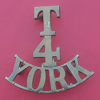 4th Territorial Battalion The Yorkshire Regiment - Gilding Metal Shoulder Title.