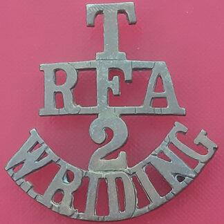 Royal Field Artillery 2nd West Riding Territorials - Gilding Metal Shoulder Title.