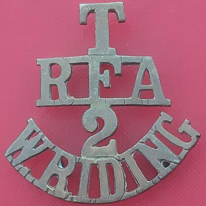 Royal Field Artillery 2nd West Riding Territorials - Gilding Metal Shoulder Title.
