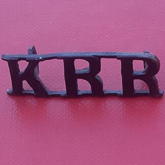 The King's Royal Rifle Corps - Blackened Brass Shoulder Title.