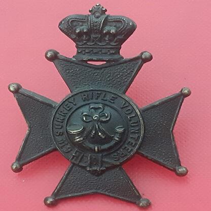 6th Surrey Rifle Volunteers (Reigate) -  Queen Victoria's Crown Blackened Glengarry Badge.