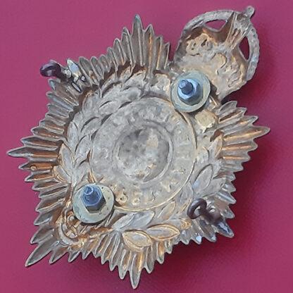 The Royal Marines Portsmouth Division Band - King's Crown Gilding Metal & Silver Plate Helmet Plate. - Image 2