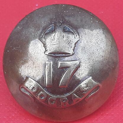 (India) 17th Dogras Regiment - 26mm King's Crown Gilding Metal Button.