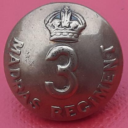 (India) 3rd Madras Regiment - King's Crown 19mm Gilding Metal Button.