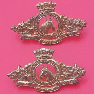 (Canada) Princess Louise Dragoon Guards - Gilding Metal Collar Badges.