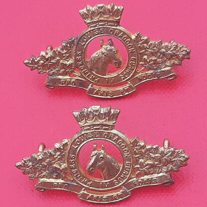 (Canada) Princess Louise Dragoon Guards - Gilding Metal Collar Badges.