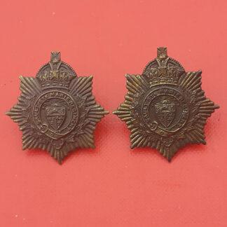 (Canada) The Sault Ste Marie Regiment - King's Crown Gilding Metal Collar Badges.
