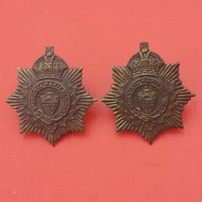(Canada) The Sault Ste Marie Regiment - King's Crown Gilding Metal Collar Badges.
