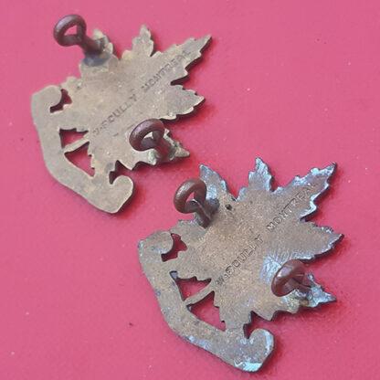 (Canadian Militia) The 13th Regiment - Gilding Metal Collar Badges. - Image 2