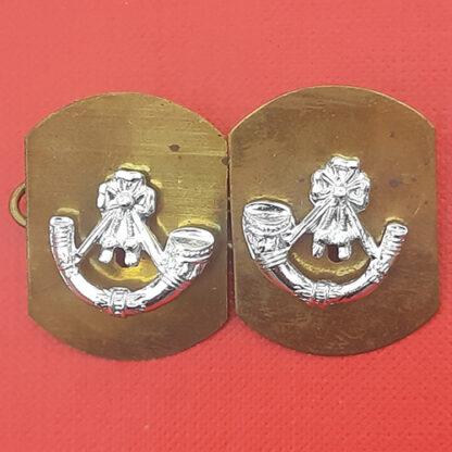 The Light Infantry - Silver Anodised Collar Badges.