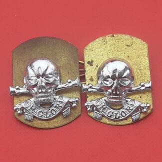 The Queen's Royal Lancers - Silver Anodised Collar Badges.