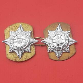 The 4th/7th Dragoon Guards - Silver Anodised Collar Badges.