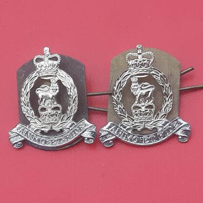 The Adjutatant General's Corps - Gold & Silver Anodised Collar Badges.