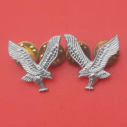 The Army Air Corps - Silver Anodised Collar Badges.