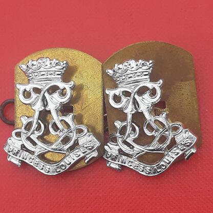 31st/41st Signal Regiment, Princess Louise's Kensington Regiment - Silver Anodised Collar Badges.