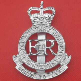 The Royal Military Academy Sandhurst - Silver Anodised Cap Badge.