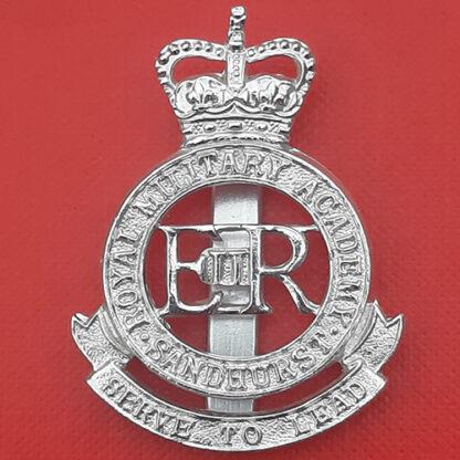 The Royal Military Academy Sandhurst - Silver Anodised Cap Badge.