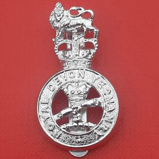 The Royal Devon Yeomanry - Silver Anodised Cap Badge.
