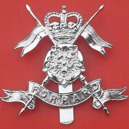 The Queen's Own Yorkshire Yeomanry - Silver Anodised Cap Badge.