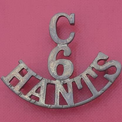 6th Hampshire Cadets - Gilding Metal Shoulder Title.