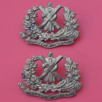 (Canada) St. Andrews College Cadet Corps - Gilding Metal Collar Badges.