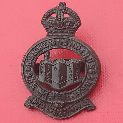 The Northumberland Hussars - King's Crown Officer's Service Dress Bronze Cap Badge.