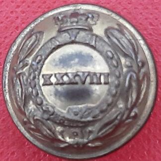 (India) 38th Madras Native Infantry - Queen Victoria's Crown 16mm Gilding Metal Button.