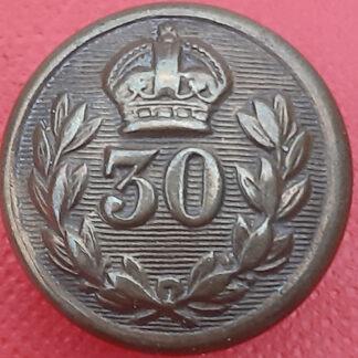 (India) 30th Punjabi Infantry - King's Crown 20mm Gilding Metal Button.