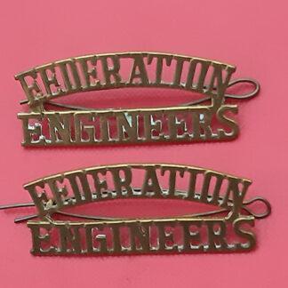 Malaya Federation Engineers - Gilding Metal Shoulder Titles.