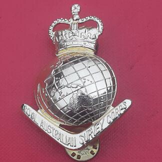 (Australia) Royal Australian Survey Corps - Gold Anodised Cap Badge.