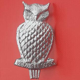 (South Africa) South Africa Military Intelligence Corps -White Metal Cap Badge.