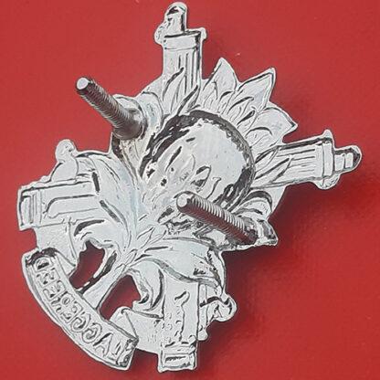 (South Africa) Regiment Langenhoven - White Metal Cap Badge. - Image 2