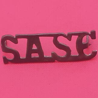 (South Africa) The South African Army Service Corps - Sheet Brass Metal Shoulder Title.