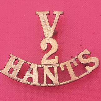 2nd Volunteer Battalion The Hampshire Regiment - Gilding Metal Shoulder Title.
