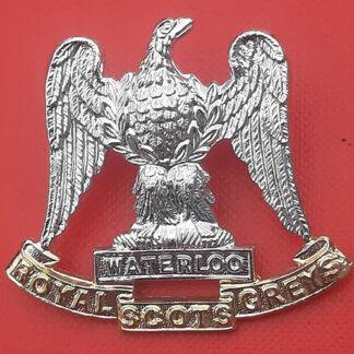 The Royal Scots Greys - Gold & Silver Anodised Cap Badge.