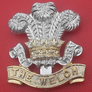 The Welsh Regiment (H.W Timings) - Gold & Silver Anodised Cap Badge.