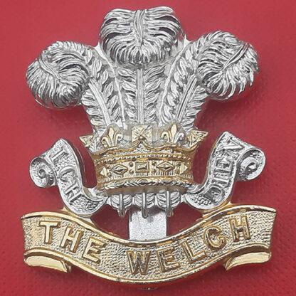 The Welsh Regiment (H.W Timings) - Gold & Silver Anodised Cap Badge.