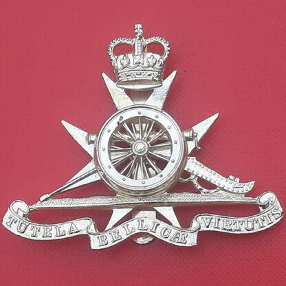 The Malta Artillery - Gold & Silver Anodised Cap Badge.