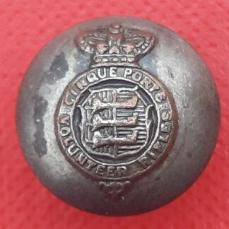 The Cinque Ports Volunteer Rifles - Queen Victoria's Crown 14mm White Metal Button.