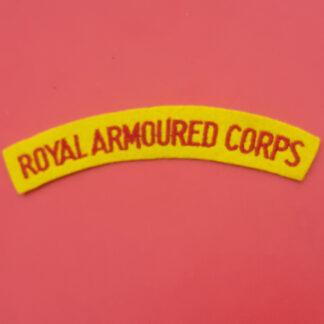 The Royal Armoured Corps - Woven Cloth Shoulder Title.