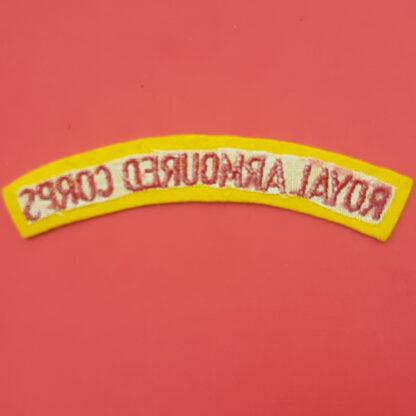 The Royal Armoured Corps - Woven Cloth Shoulder Title. - Image 2