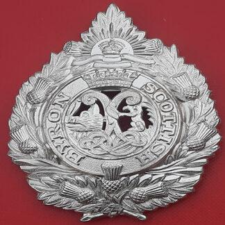 (Australia) The Byron Scottish - King's Crown White Metal Cap Badge.