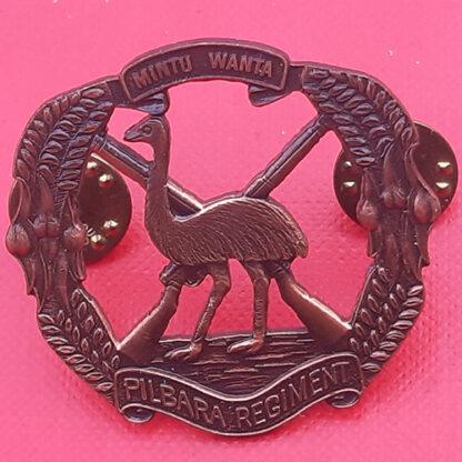 (Australia) The Pilbara Regiment - Queen's Crown Bronze Finished Cap Badge.