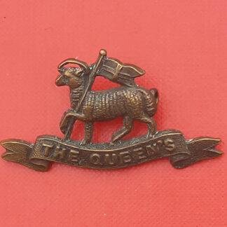 The Queen's Regiment (West Surrey) - Bronze Officer's Service Dress Collar Badge.