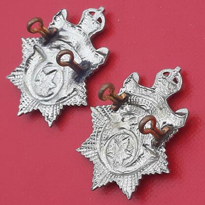 (Canada) The Halfax Regiment - King's Crown White Metal Collar Badges. - Image 2
