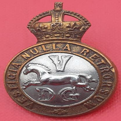 The 5th Dragoon Guards - King's Crown Bi Metal Lugged Cap Badge.