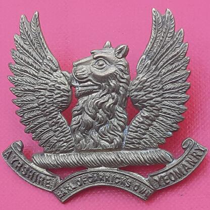 The Earl Of Carrick's Own Ayrshire Yeomanry - "Large of" Gilding Metal Cap Badge.