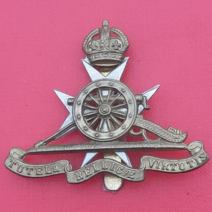 The Royal Malta Artillery - King's Crown Bi Metal Cap Badge.