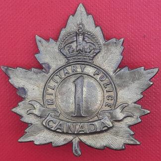 (Canada) 1st Detachment Military Police of Canada - King's Crown Gilding Metal Cap Badge.